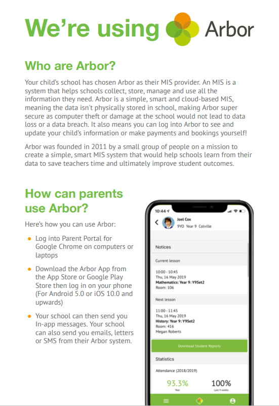 Arbor Parent Portal